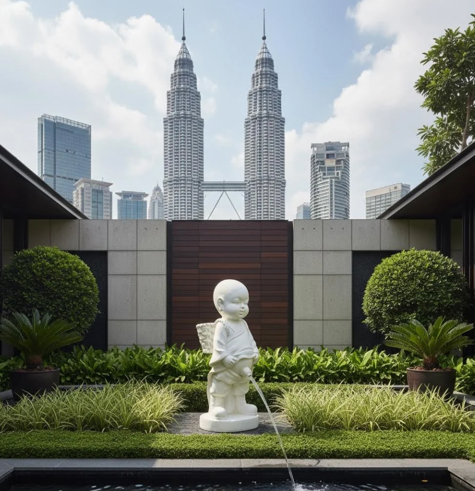 Premium Water Fountain PC1247-59050 Cute Little Boy Peeing Fountain Zen Little Monk Sculpture Boy And Girl Balcony Garden Figure Spraying Water 可爱小男孩尿尿喷泉禅意小和尚雕塑男女童阳台花园人物喷水 Air Pancut Premium PC1247-59050 Budak Kecil Yang Comel Air Pancut Kencing Zen Arca Sami Kecil Lelaki Dan Perempuan Balkoni Gambar Taman Menyembur Air