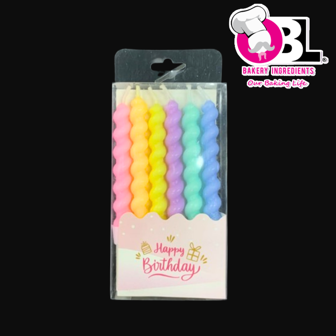 113570 CANDLE MACARON COLOUR 6PCS
