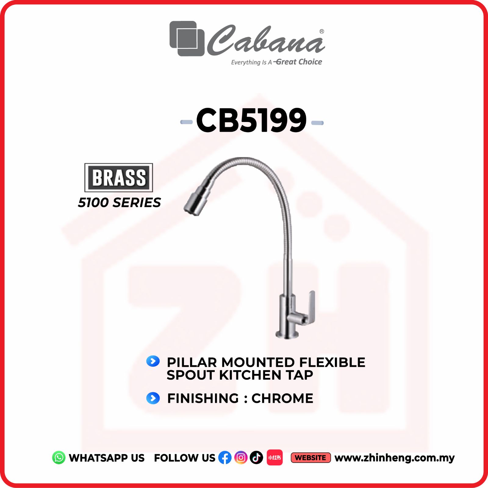CABANA Pillar Mounted Kitchen Tap CB5199