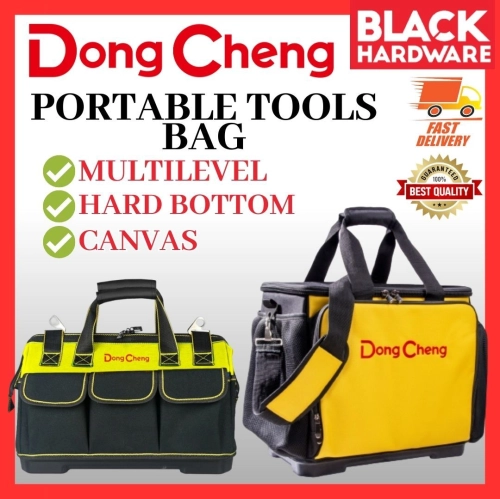 Black Hardware DONGCHENG Tool Bag Heavy Duty Big Beg Worker Portable Storage Bag Hand Tools Bags Canvas Small 工具包 Black