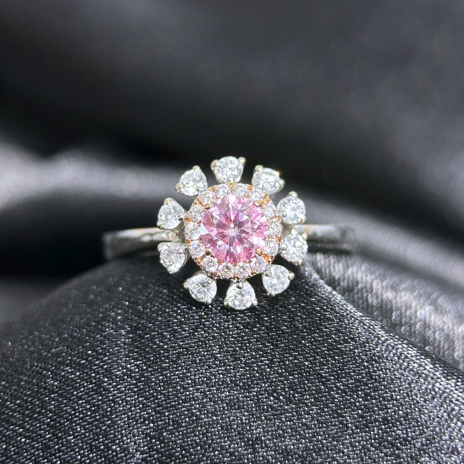 Rare Natural Pink Diamond Ring