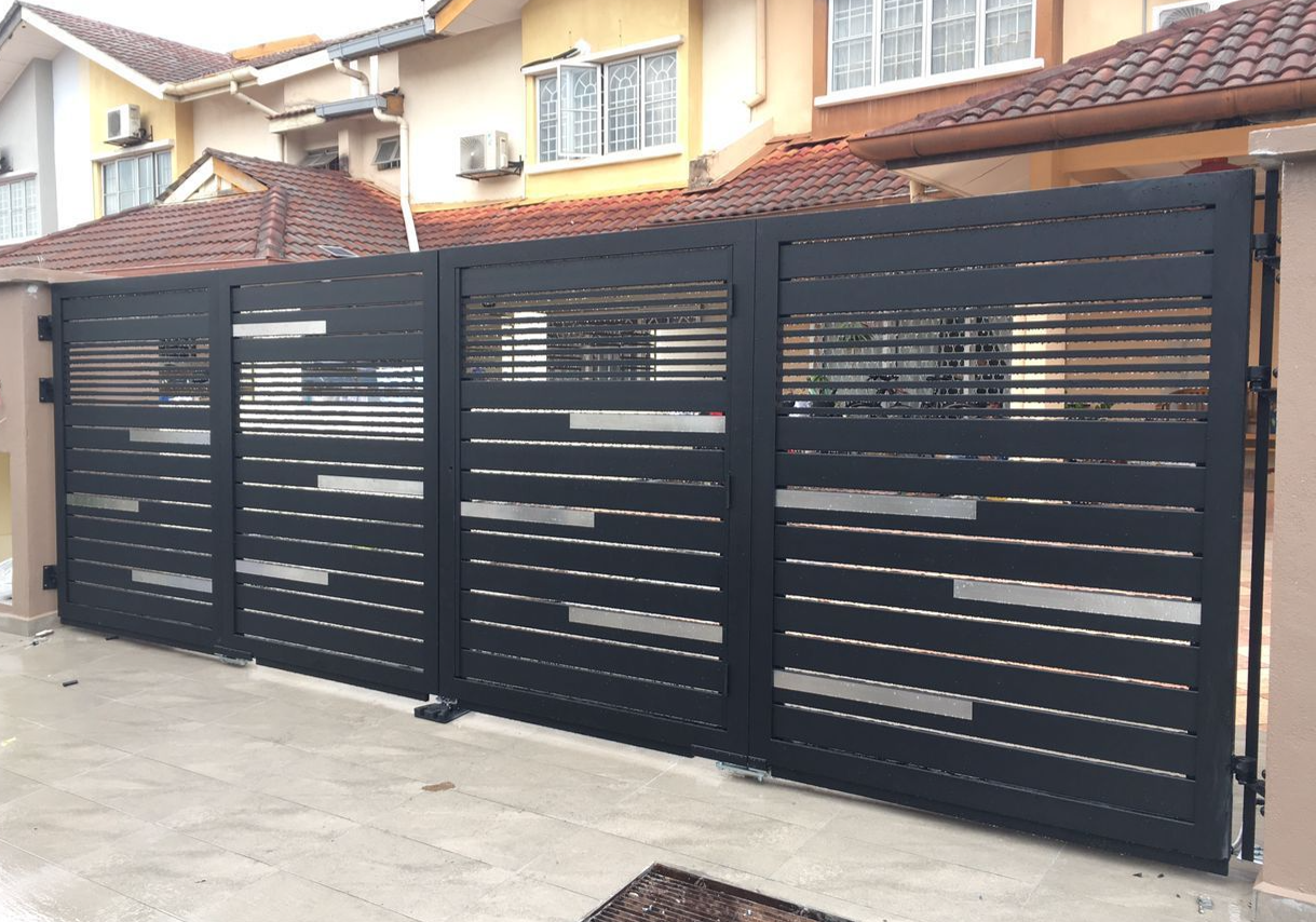 Black Stainless Steel Gate - Basic SS Strips & Hollow