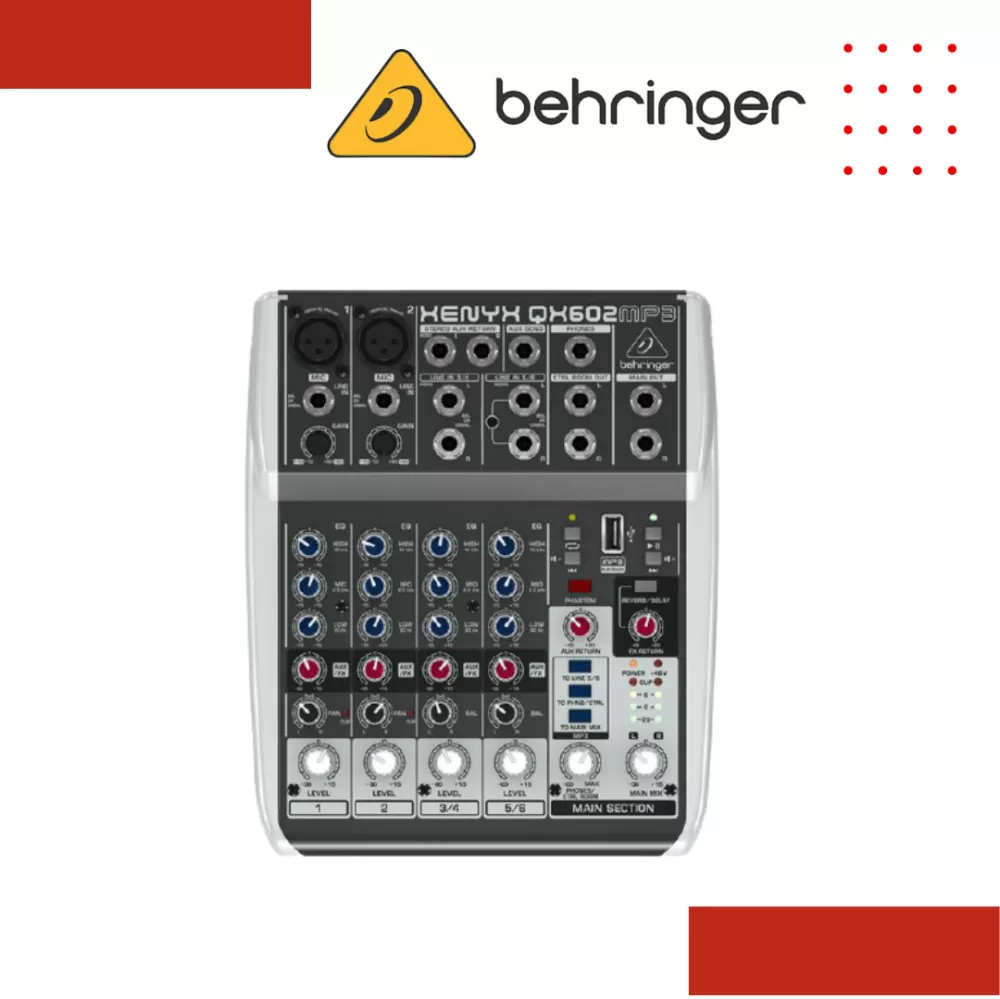 Behringer XENYX QX602MP3 Mixer with USB MP3 Playback