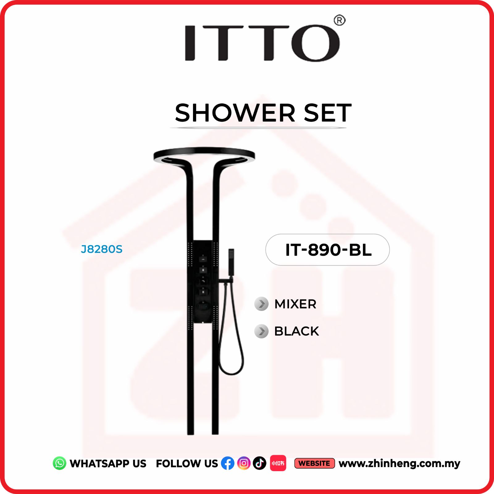 ITTO SHOWER SET  IT-890-BL