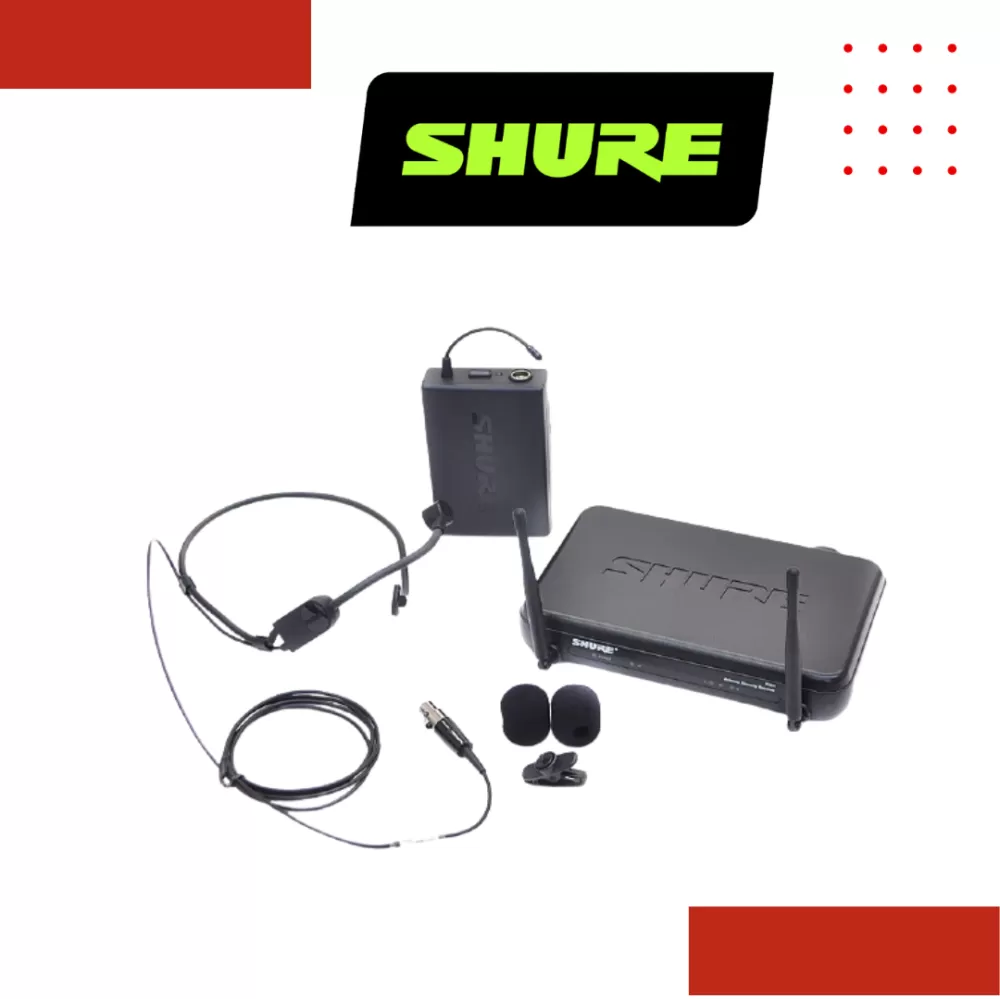 Shure SVX14/PGA31 Headworn Wireless Microphone System, SVX4 Diversity Receiver, SVX1 Bodypack Transmitter & PGA31 Headset Microphone