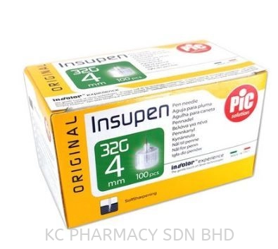 PIC Solution Insupen 32G / 33G  Insulin Pen Needle 4MM (100PCS) 