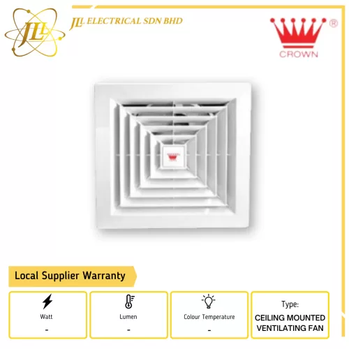 CROWN APT 20-A1C/25-A1C  240V/50 CEILING MOUNTED EXHAUST VENTILATING FAN [8''/10"]
