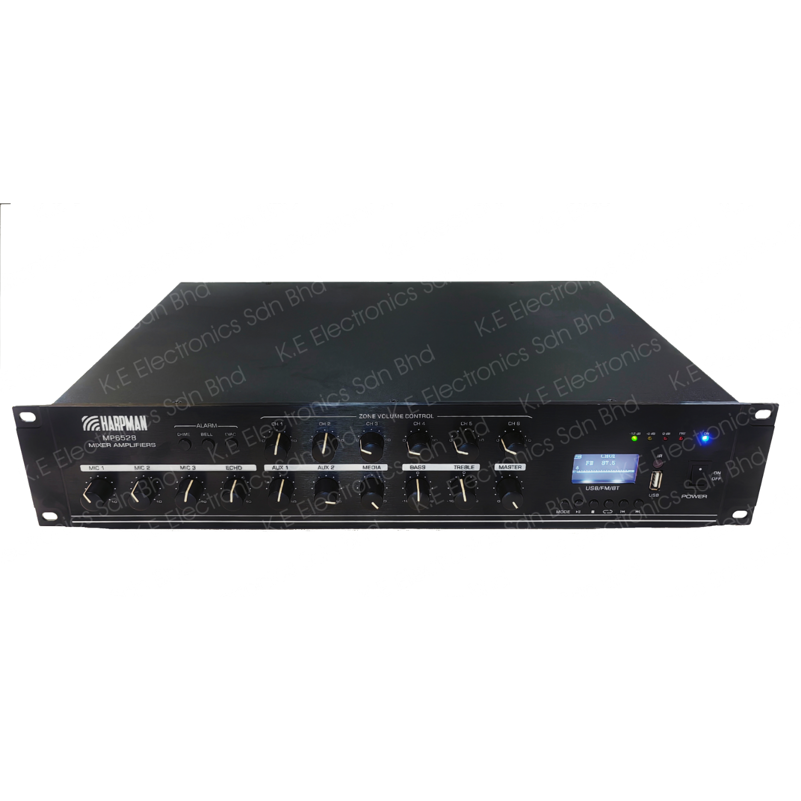Harpman MP65XX 280W/400W/620W Mixing Amplifier with Bluetooth/USB/FM & 6 Channel Zoning Control