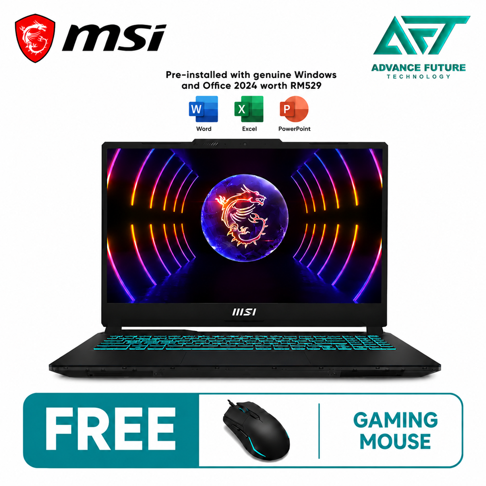 MSI Cyborg 15 A13VE-2215MY 15.6'' FHD 144Hz Gaming Laptop Translucent Black ( Intel Core i5 13420H, 16GB, 512GB SSD, RTX4050, W11, H&S 2024 )