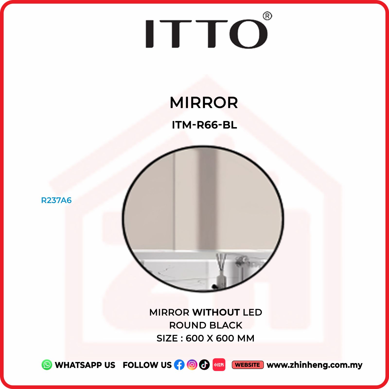​​​​​​​ITTO MIRROR WITHOUT LED ITM-R66-BL