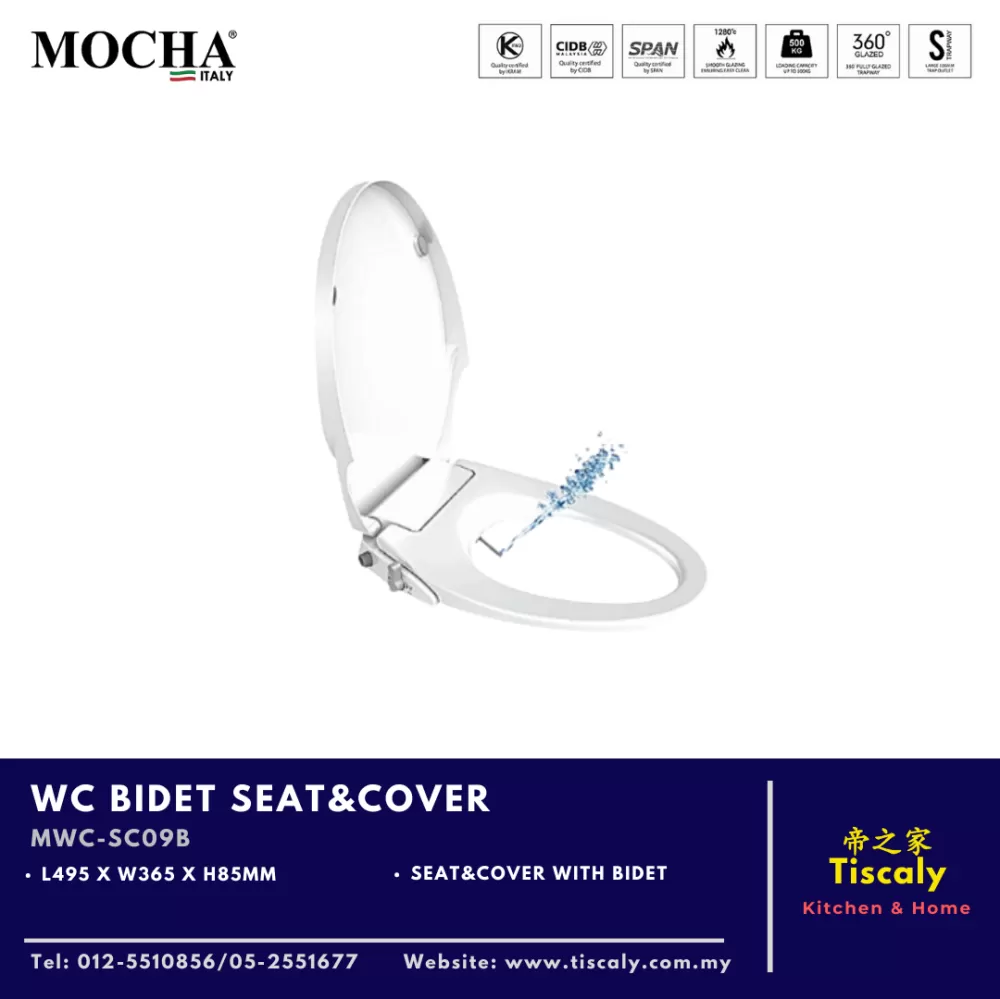 MOCHA WC BIDET SEAT & COVER MWC-SC09B