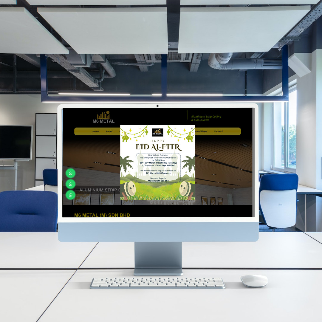 Aluminium & Metal Strip Ceiling Website Design & SEO | Kuala Lumpur