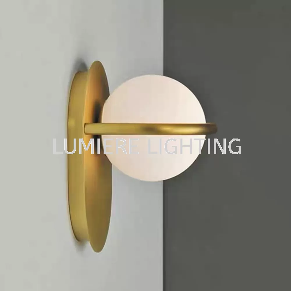 Nordic Simplicity Brass Orb Wall Lamp
