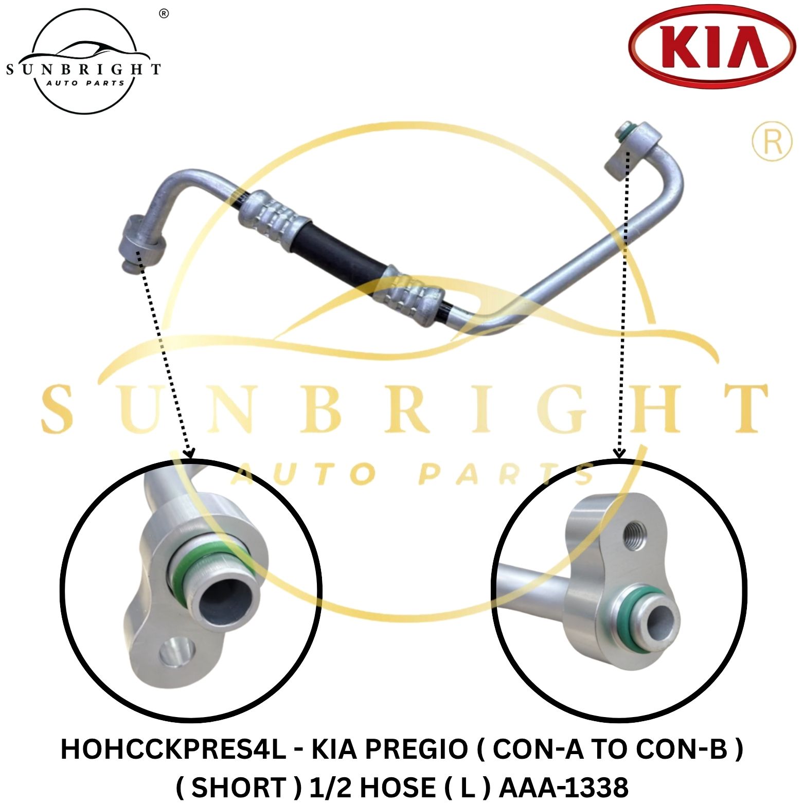 HOHCCKPRES4L - KIA PREGIO ( CON-A TO CON-B ) ( SHORT ) 1/2 HOSE ( L ) AAA-1338