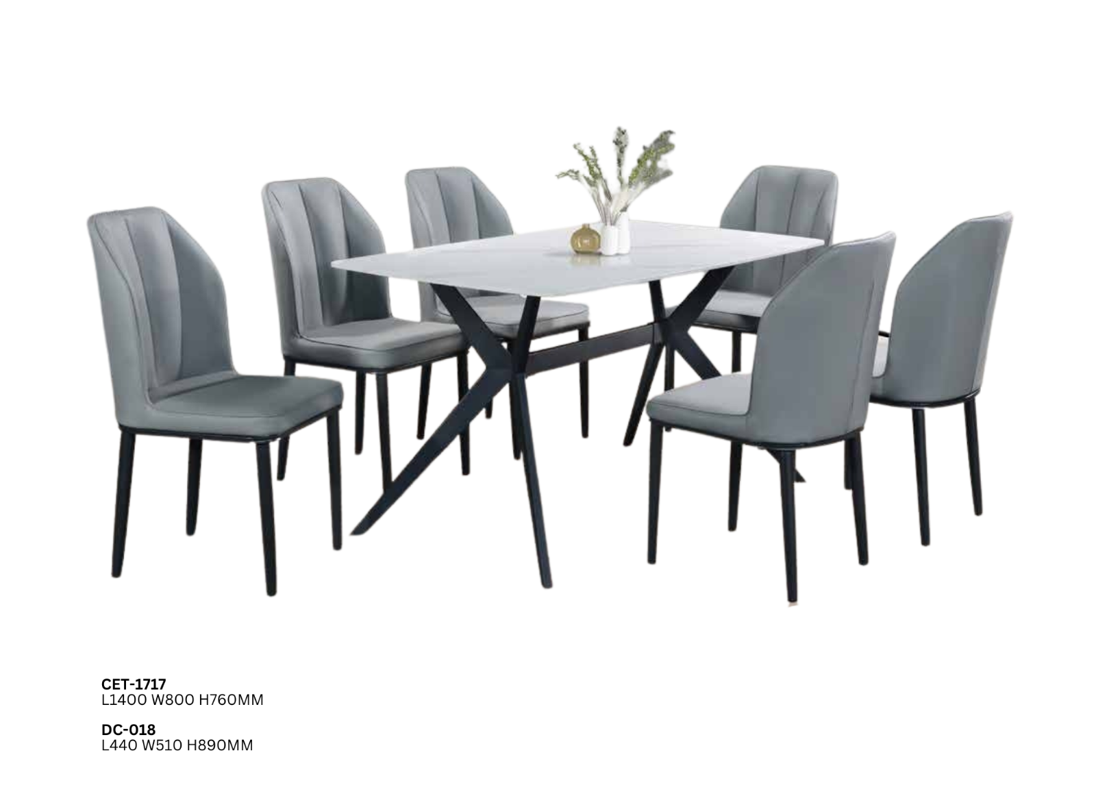 MARBLE DINING SET 1+6 (PLZ CET-1717)