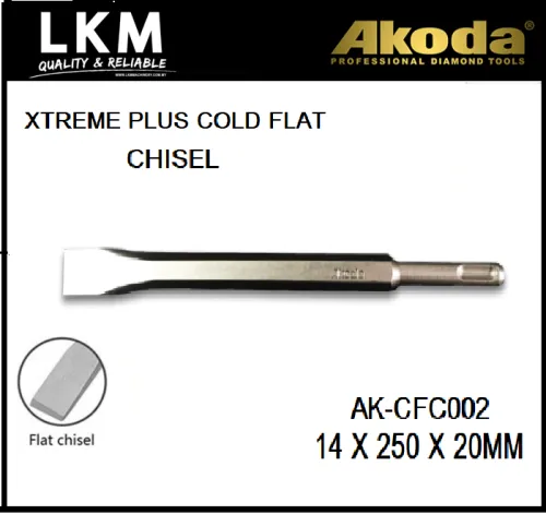 AKODA SDS PLUS FLAT CHISEL 14 X 250 X 20MM AK-CFC002