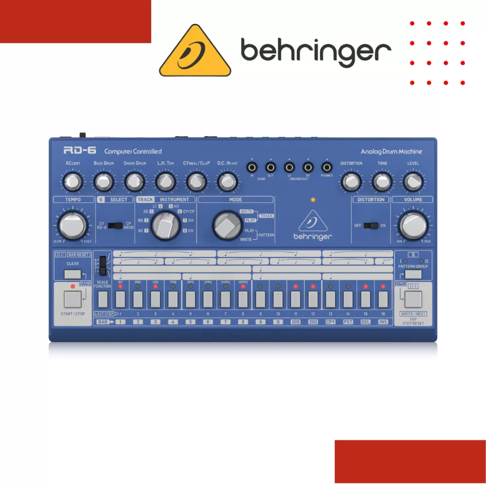 Behringer RD-6-BU Analog Drum Machine - Blue