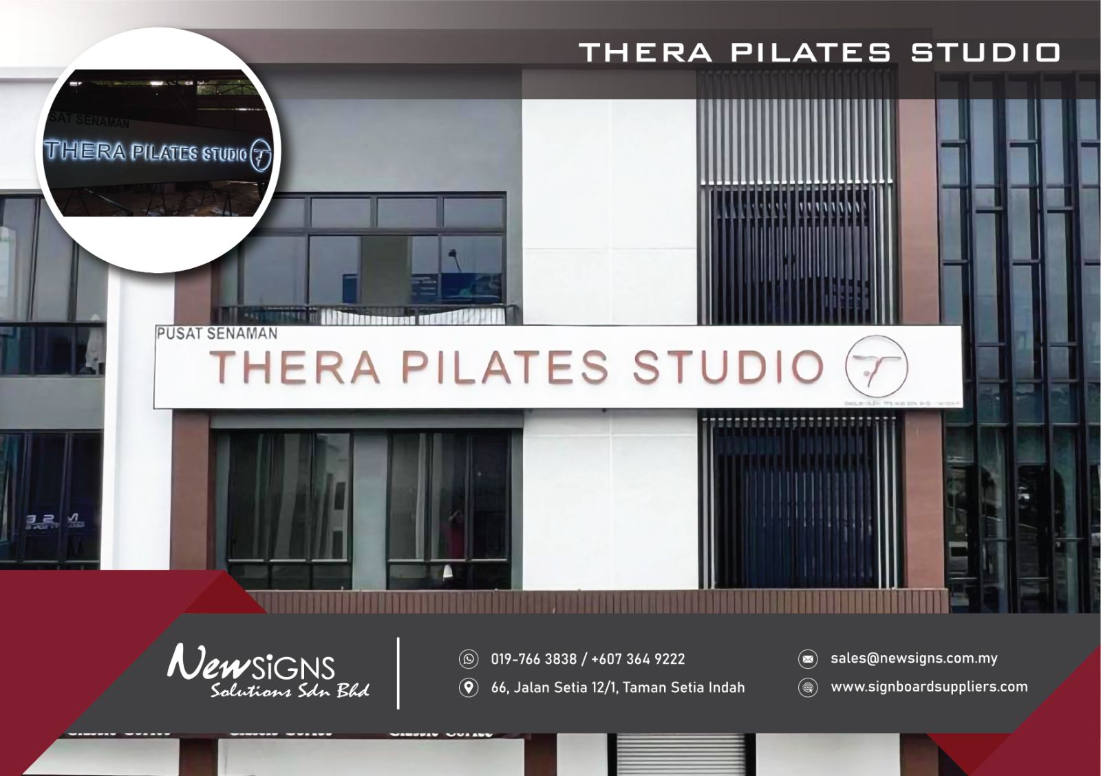 THERA PILATES STUDIO - 3D Alum  Backlit