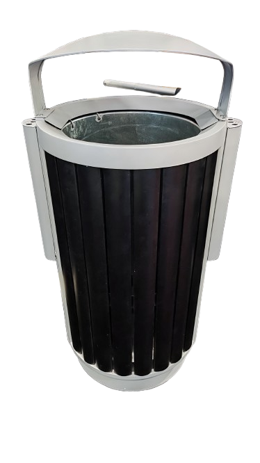 Contemporary Outdoor Litter Bin with Integrated Ashtray - MOB-2503PC-G