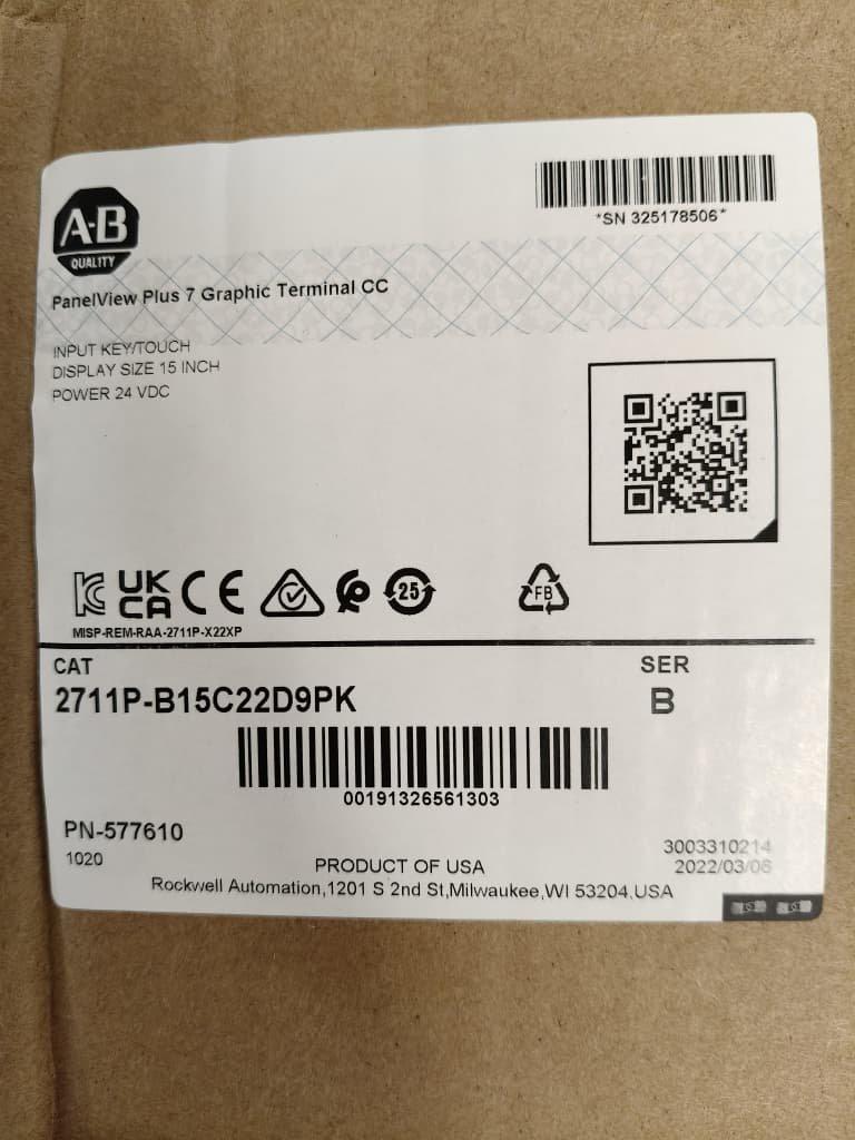 Allen Bradley 2711P-B15C22D9PK PanelView Plus 7 Graphic Terminal Malaysia