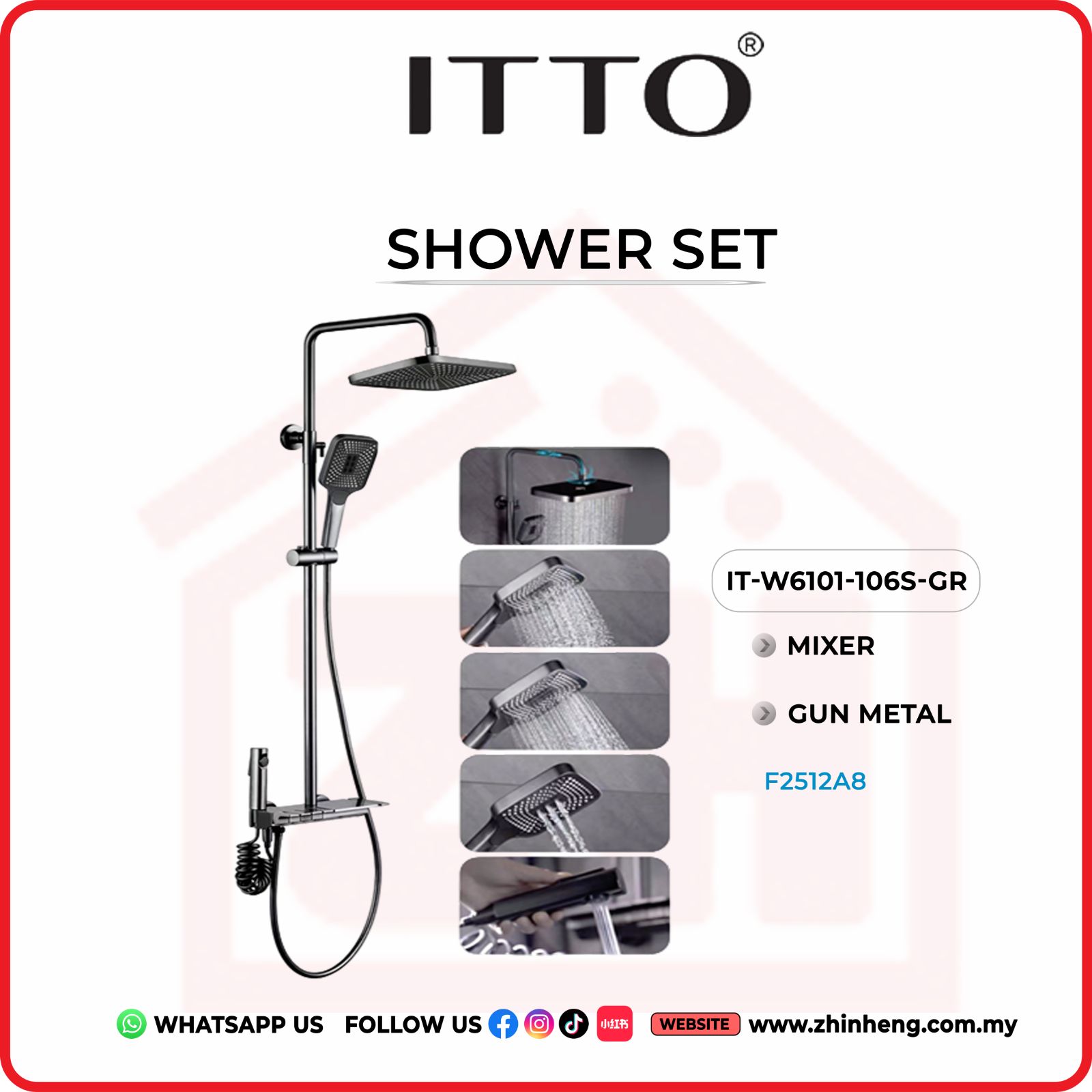 ITTO SHOWER SET  IT-W6101-106S-GR