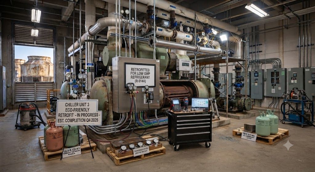 Eco-friendly refrigerant chiller retrofit