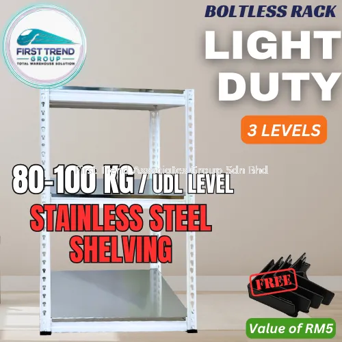 Light Duty Boltless Rack STAINLESS STEEL Rak Besi Store Multipurpose ...
