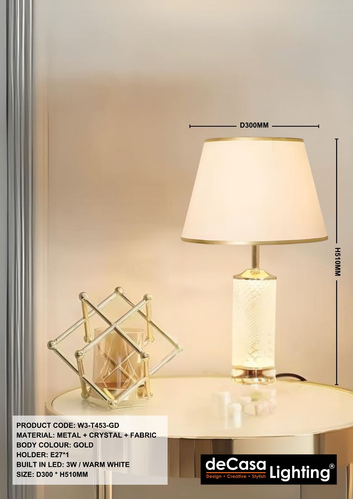 MODERN TABLE LAMP (W3-T453-GD)