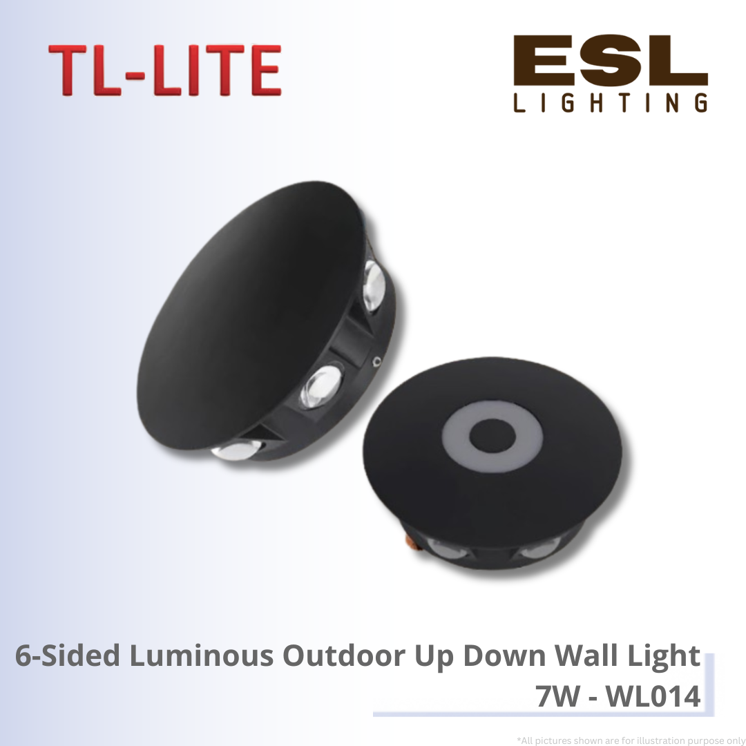 TL-LITE 6-Sided Luminous Outdoor Up Down Wall Light 7W - WL014 IP65