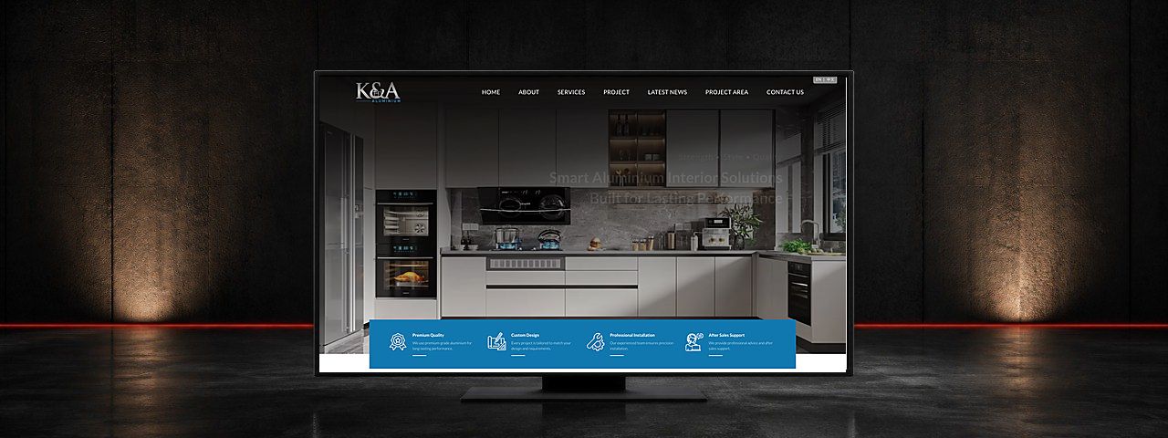 K & A Aluminium Kitchen Website Design Case Study in Masai, Johor