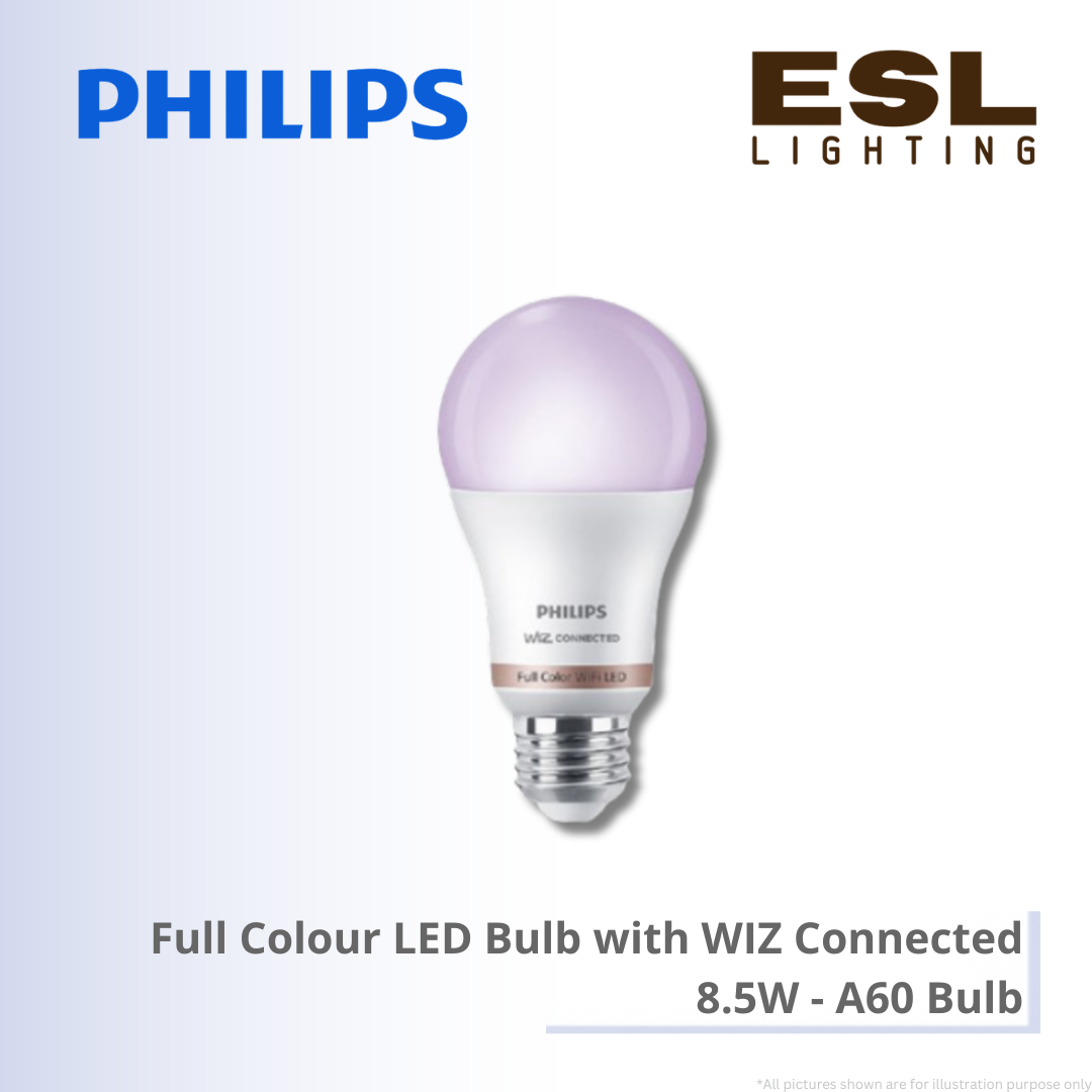 PHILIPS Full Colour LED Bulb with WIZ Connected 8.5W - A60 Bulb