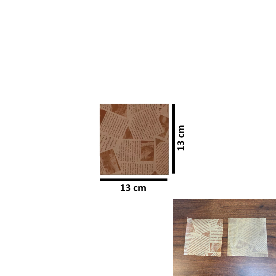 (13x13cm) BROWN Food Wrapping Parchment Grease Paper / Test Liner Food Wrapper Paper