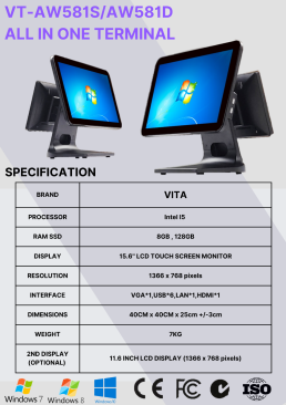 VITA VT-AW581S / VT-AW581D WIDE SCREEN ALL IN ONE TERMINAL