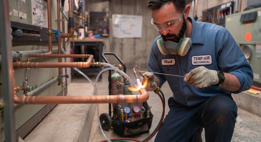 refrigeration copper line brazing nitrogen purging