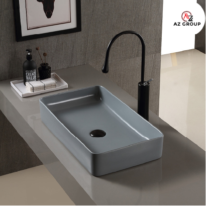 Nordic-Style Home Wash Basin Single Basin Ceramic Cement Grey Khaki Sink Bathroom