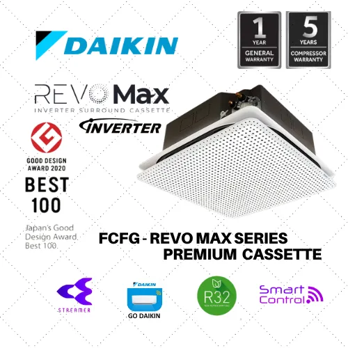 DAIKIN FCFG-REVO MAX SERIES PREMIUM CASSETTE INVERTER