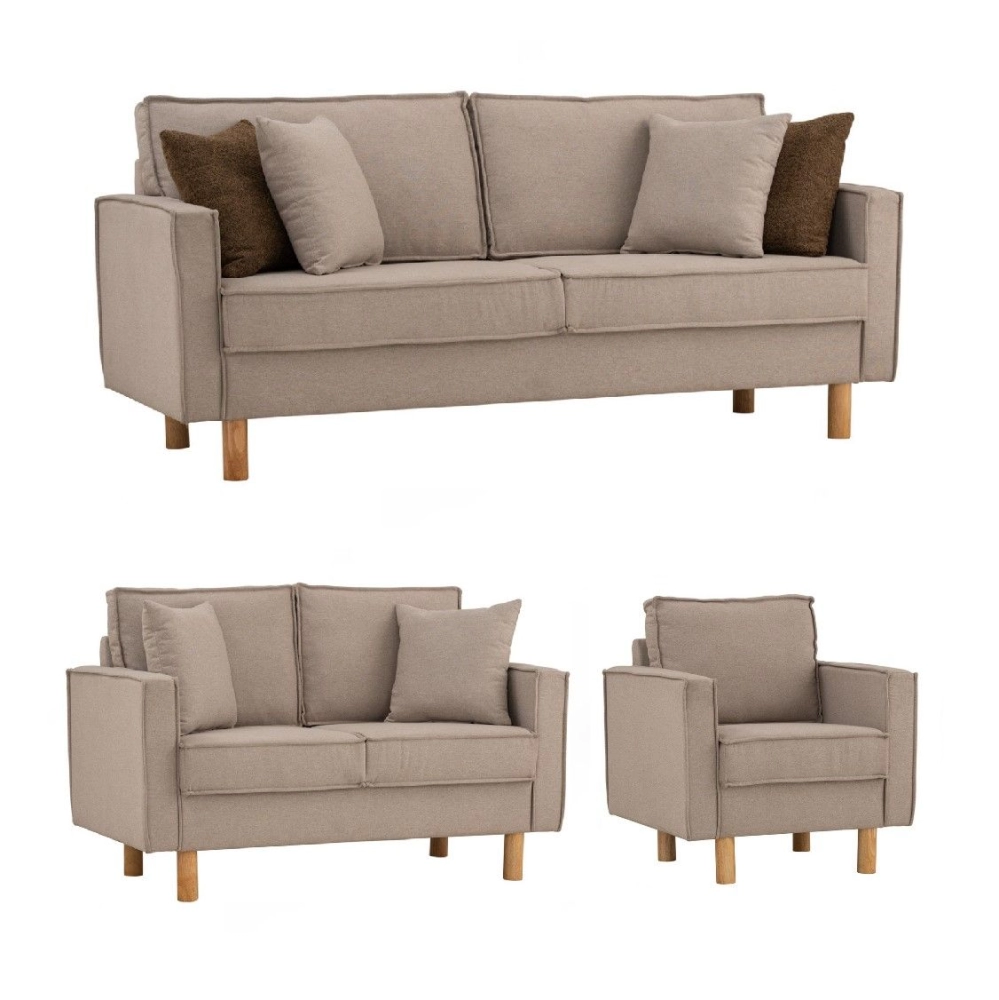 Nexon 3 + 2 + 1 Seater Sofa (Beige)