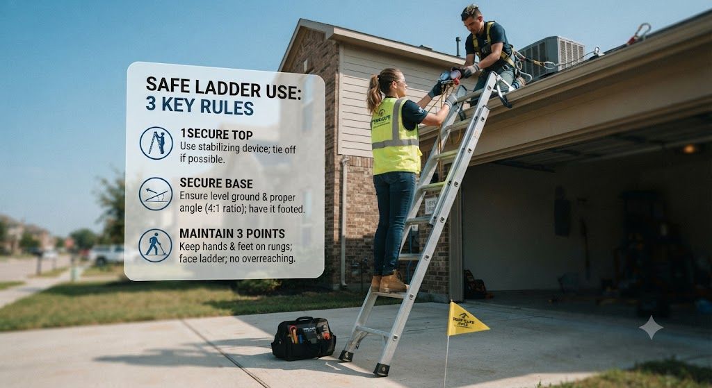 safe ladder use for air conditioning technicians