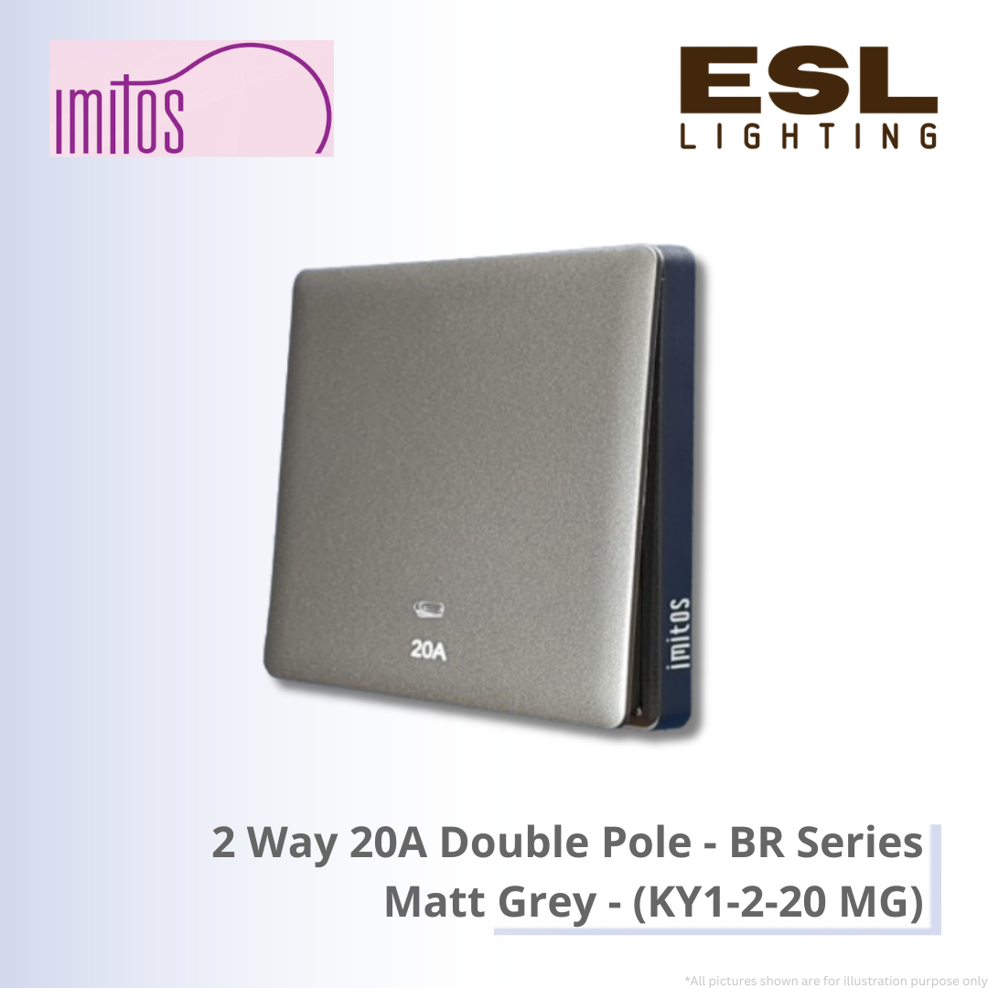 IMITOS 2 Way 20A Double Pole (BR Series) Matt Grey - KY1-2-20 MG
