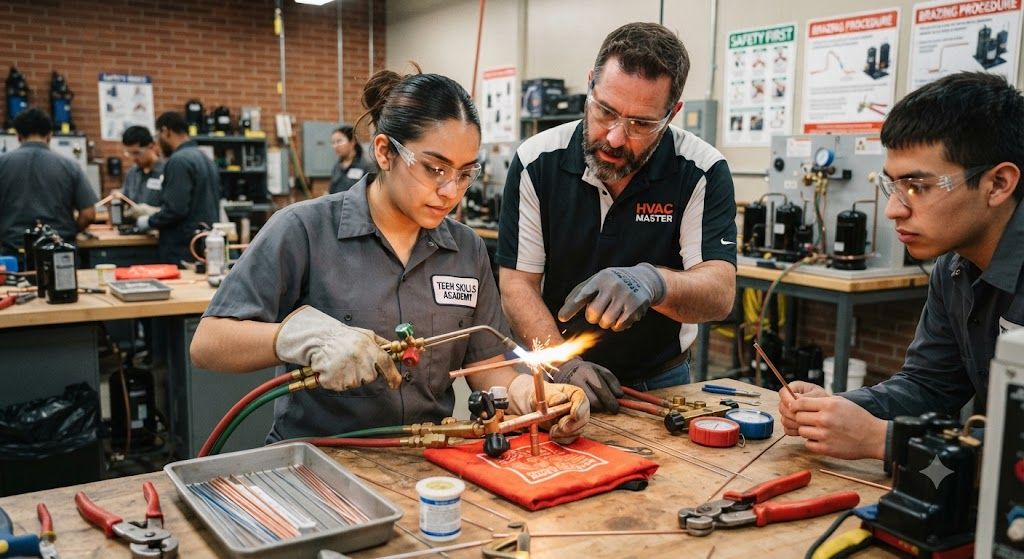 refrigeration system copper tubing brazing training