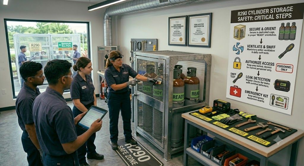 R290 cylinder storage safety