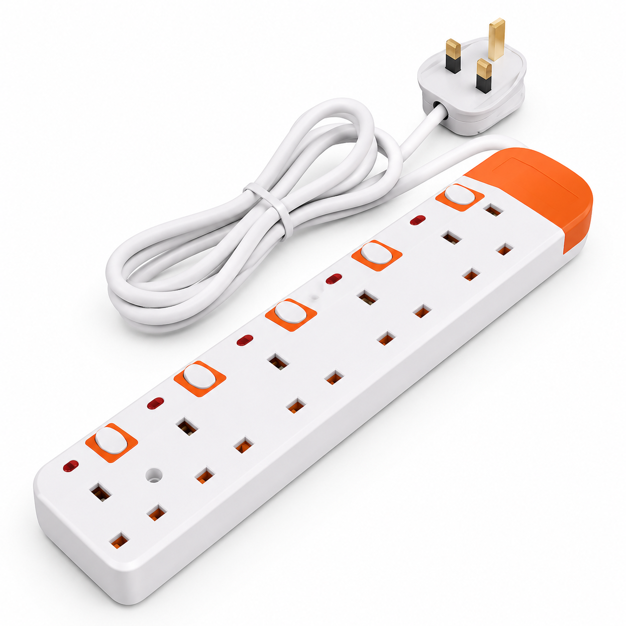 13A Trailing Socket (Orange/White)