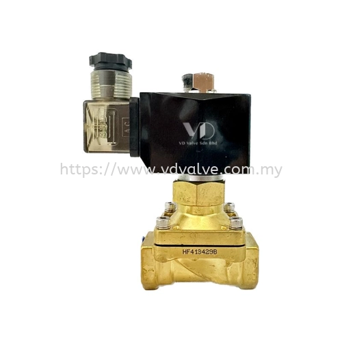 VD 2/2-Way Brass Solenoid Valve Normally Open 10Bar - Available in Multiple Sizes and Voltages