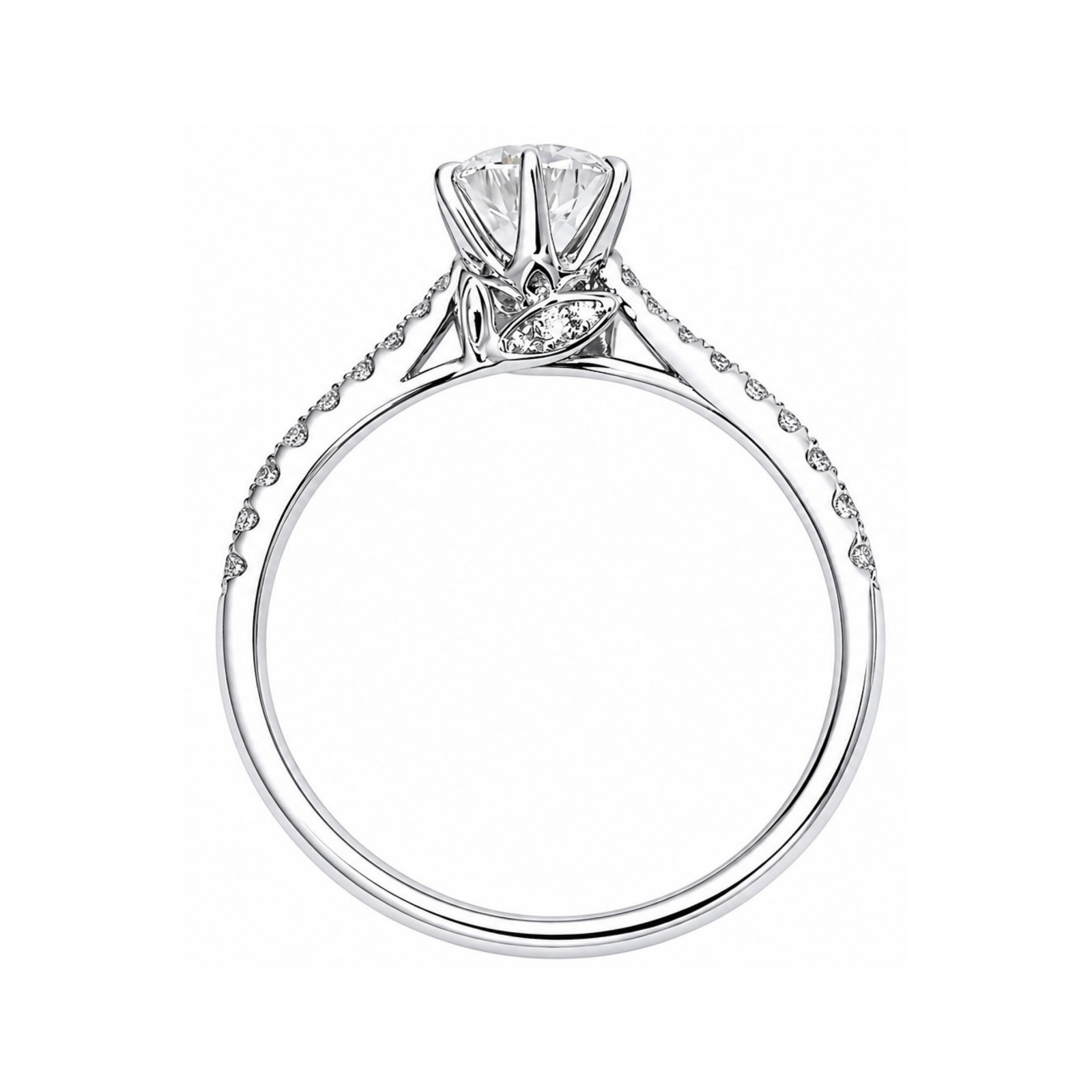 Roman & Co庐 Mirevane Hidden Bloom Pav茅 Solitaire Engagement Ring