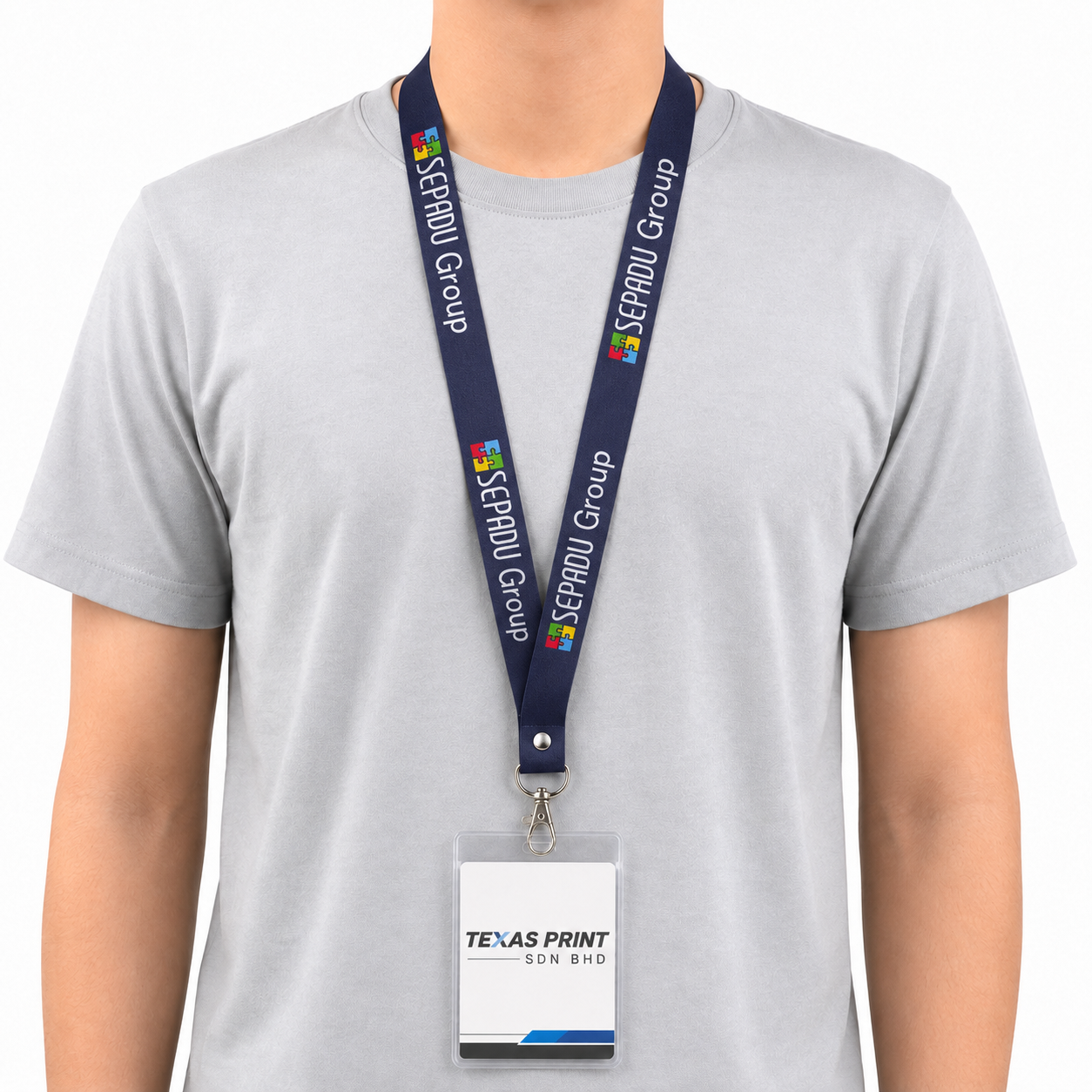 Custom Lanyard Printing Malaysia with ID Card Holder