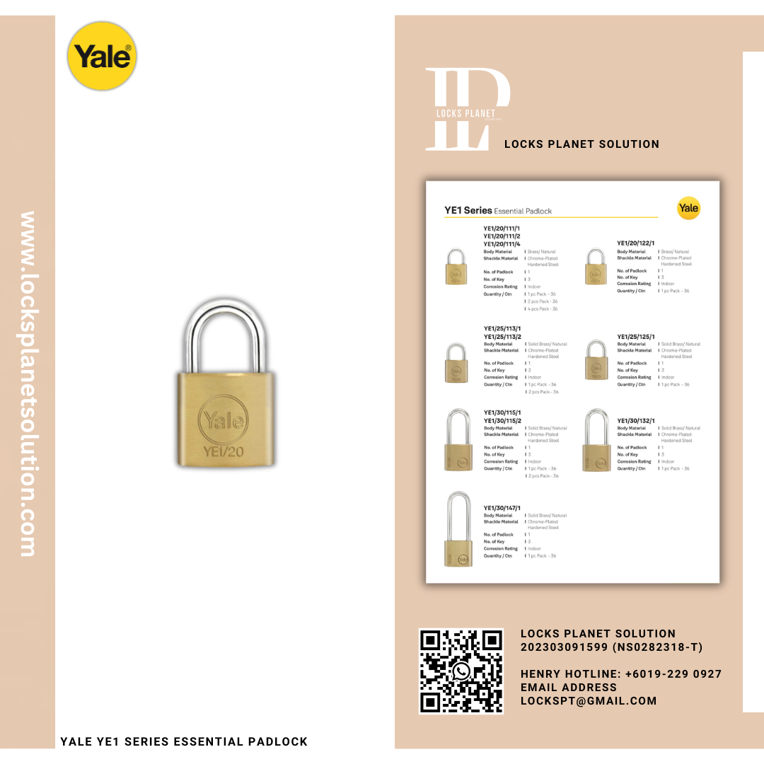 YALE YE1 SERIES ESSENTIAL PADLOCK