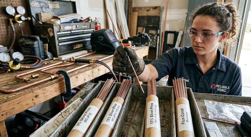 HVAC copper pipe brazing filler rod selection