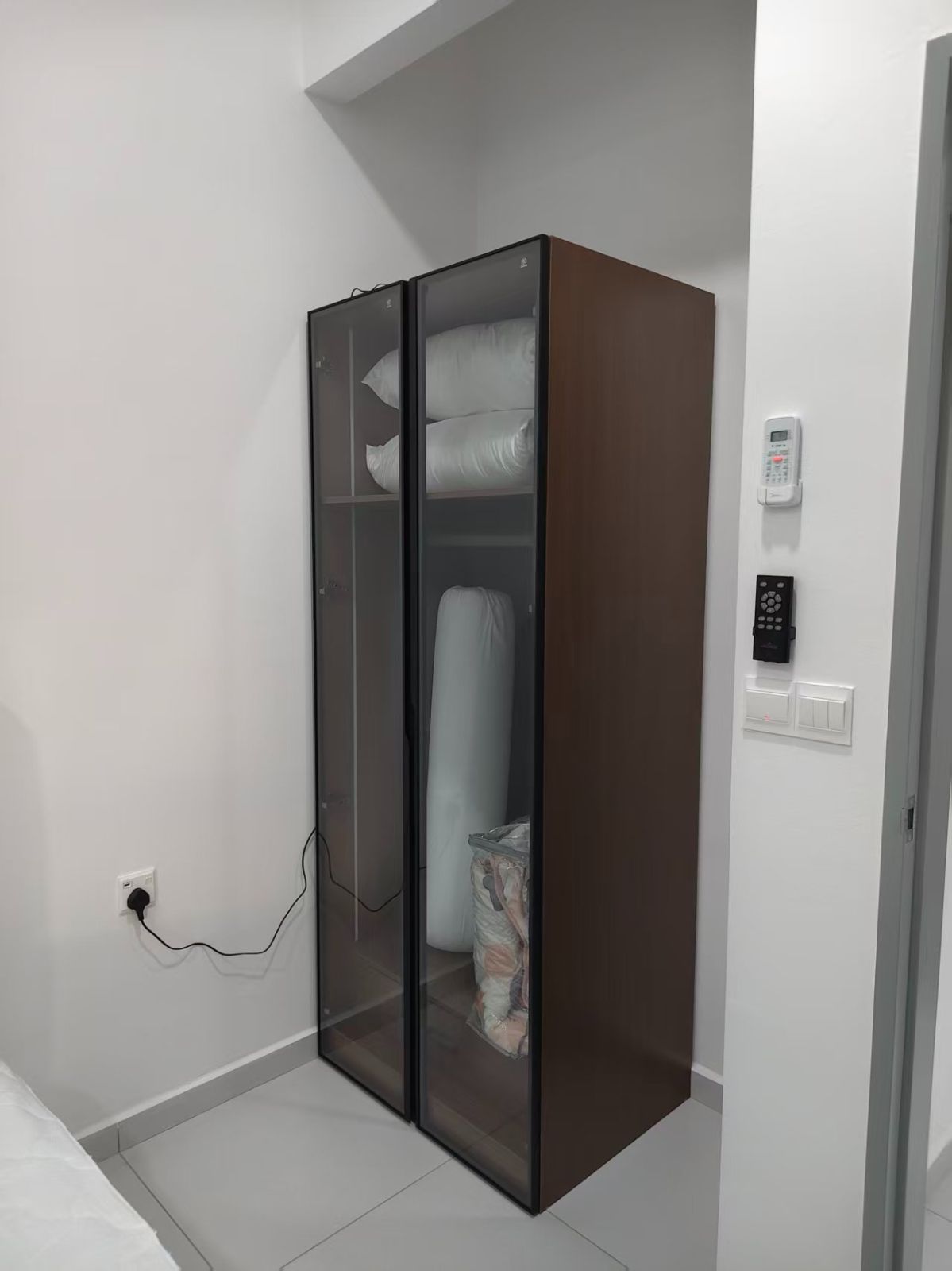 Hotel Style Upholstered Storage Bed with Premium Mattress | Modern Glass Door Wardrobe Cabinet | Modern Condo Bedroom Furniture | Queen Bed Frame |  Deliver Tanjong Tokong, Andaman, Jelutong, Queensbay, Batu Kawan, Bertam