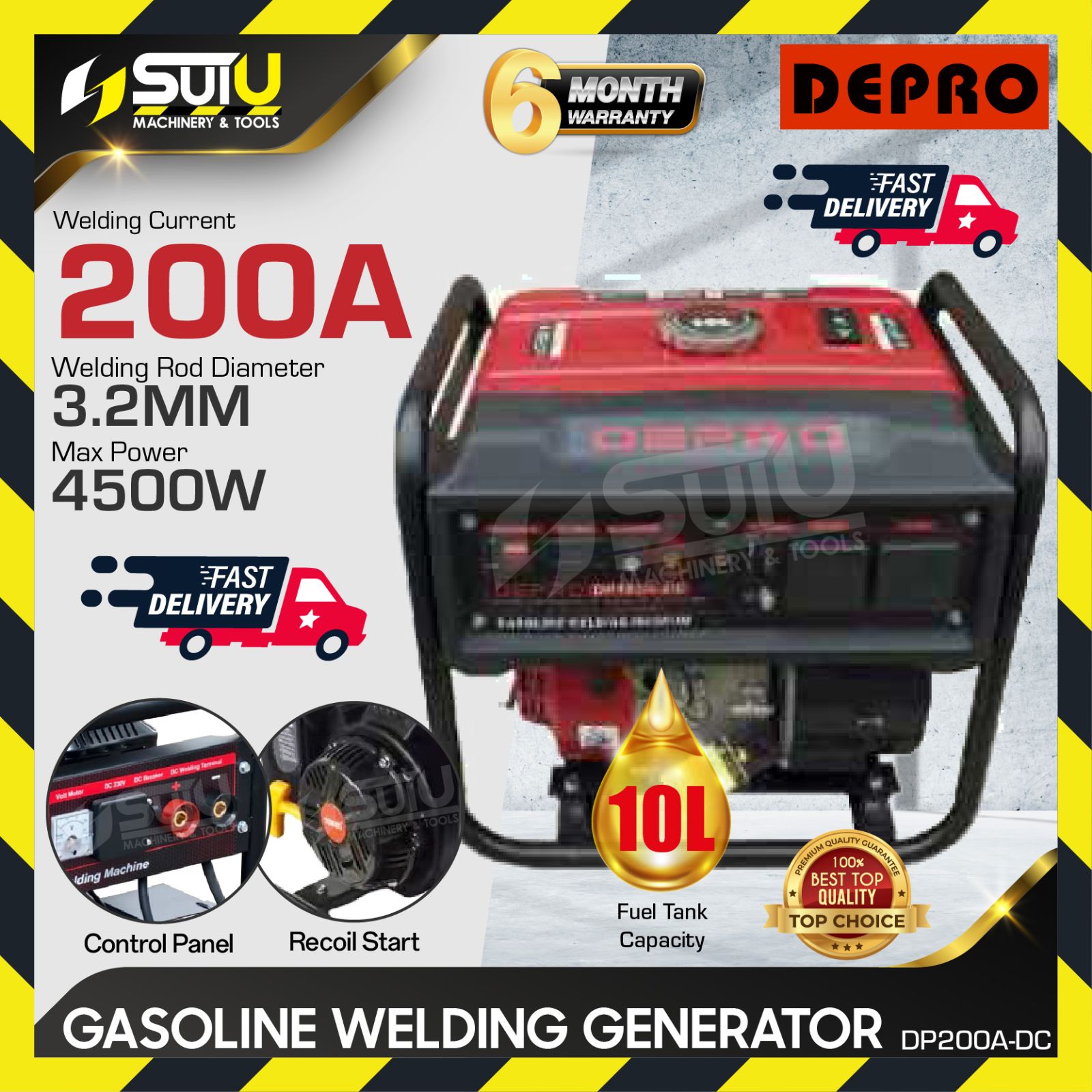 DEPRO DP200A-DC / DP200ADC 200A Gasoline Welding Generator 4500W