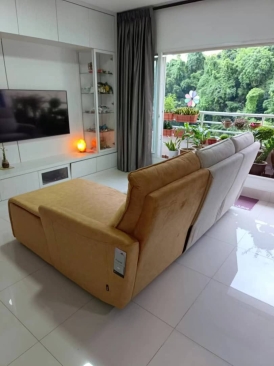 Modern Two Tone L Shape Sofa With Power Recliner Function | Aquapro Fabric Water Resistant Sofa | Sofa Furniture Store | Best Furniture Store in Penang | Kedah | Kulim | Petaling jaya | Bandar Baru | Pontian